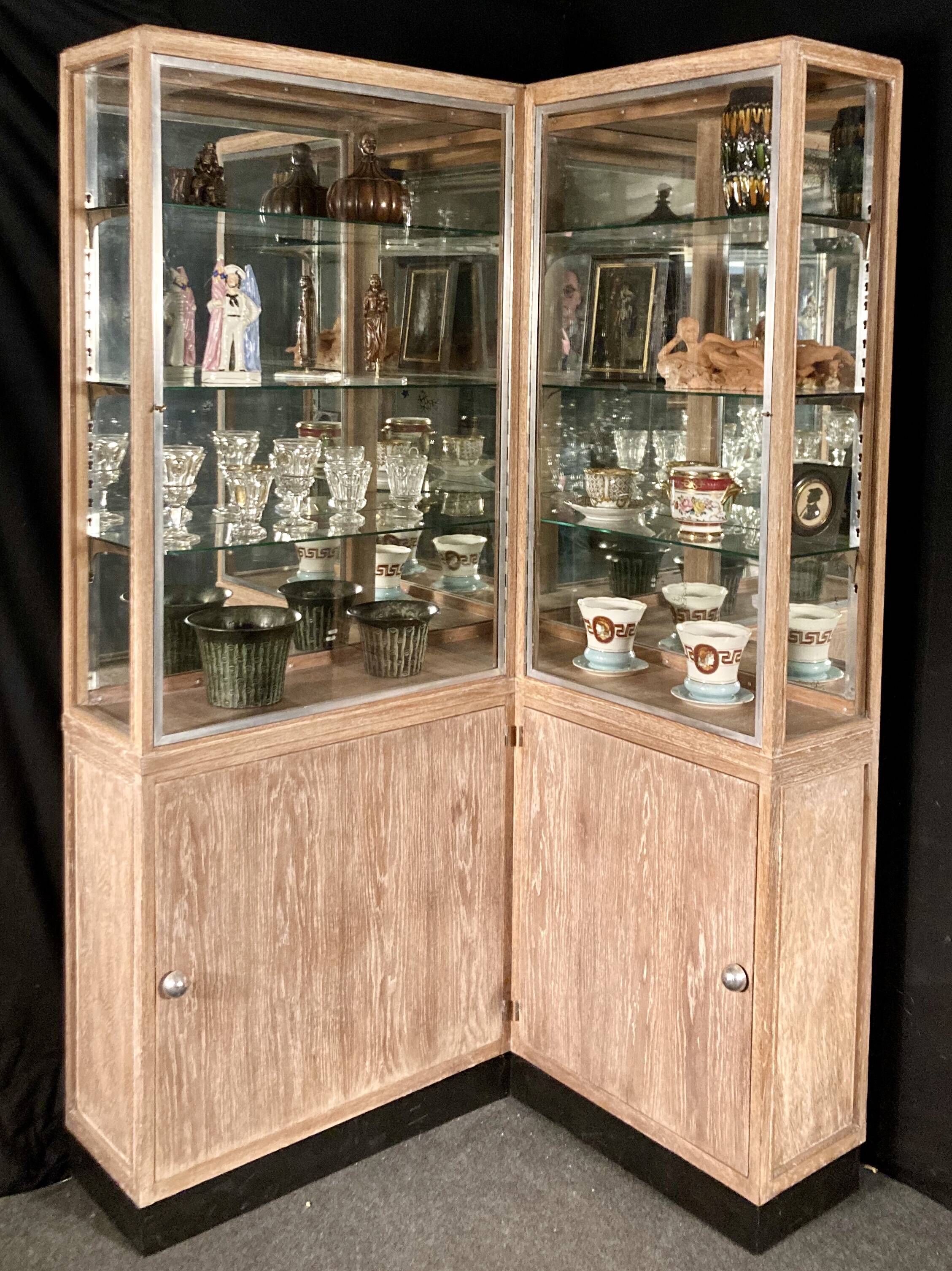 Art Deco corner display cabinet