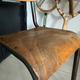 Ancienne chaise écolier enfant bois et métal