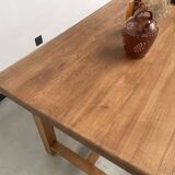 Solid pine table with its extension, 1950s