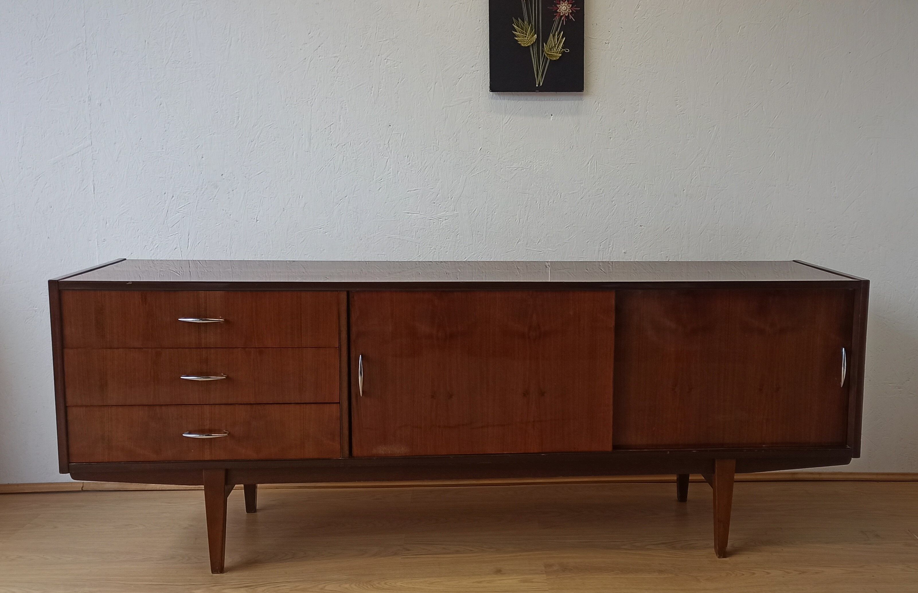 Modernist long sideboard of the 1970s