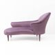 Italian Mid-Century Style Dormeuse in Mauve Velvet with Brass Feet
