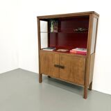 1950s Brazilian modernist library in exotic wood and lacquer.