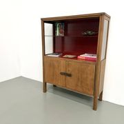 1950s Brazilian modernist library in exotic wood and lacquer.