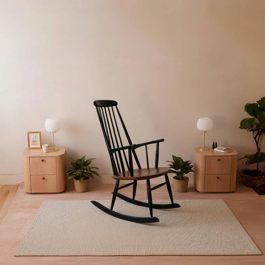 Rocking chair by Ilmari Tapiovaara for Asko, 1960s Finland.