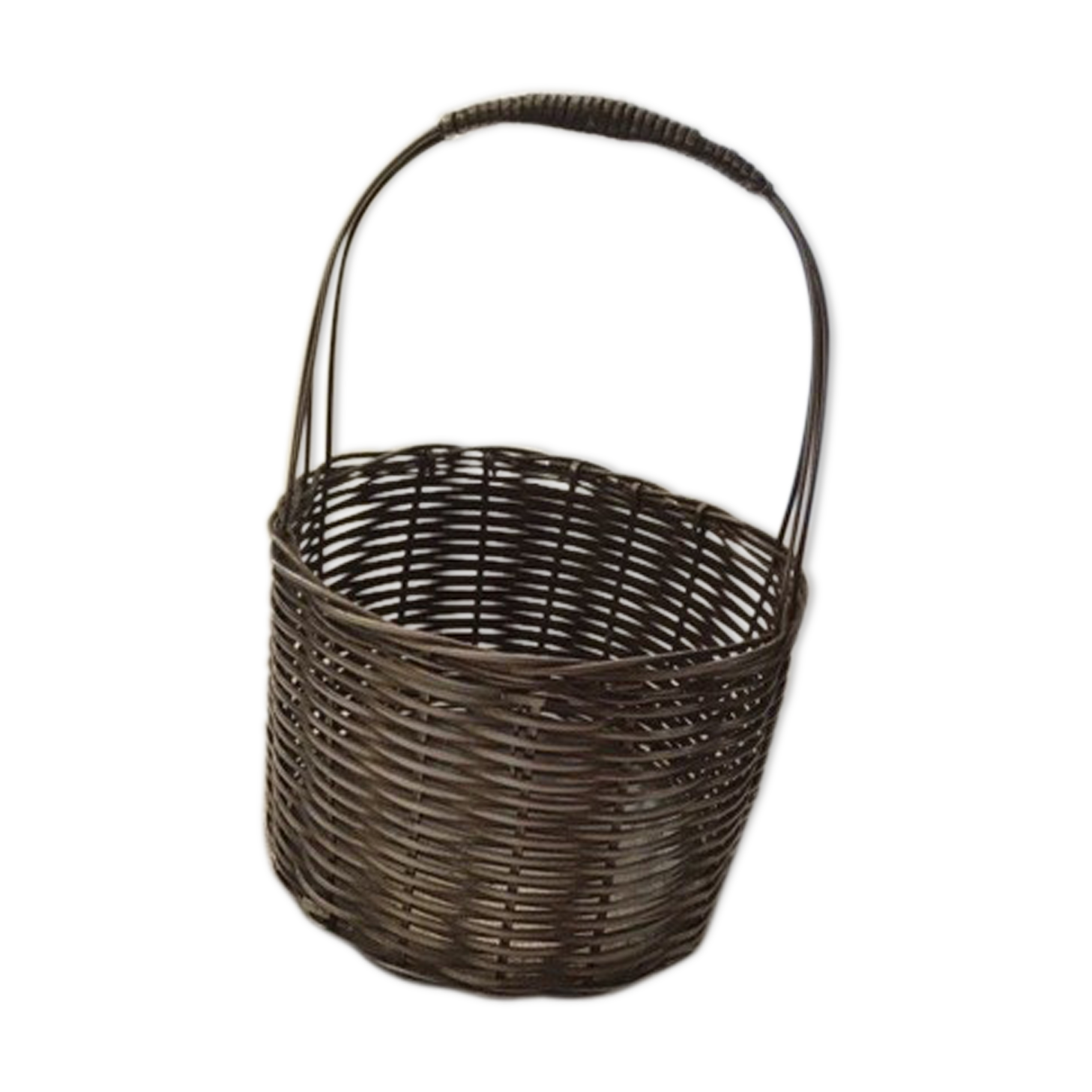 Silver metal woven basket