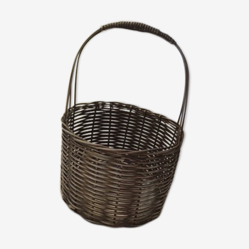 Silver metal woven basket