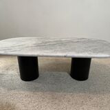 Coffee table marble gray steel foot