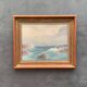 Huile de paysage marin vintage sur carton, signée par Karl Gustav Holmberg 1960