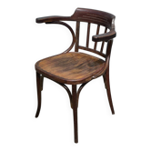 Authentique fauteuil Baumann en bois tourné vintage