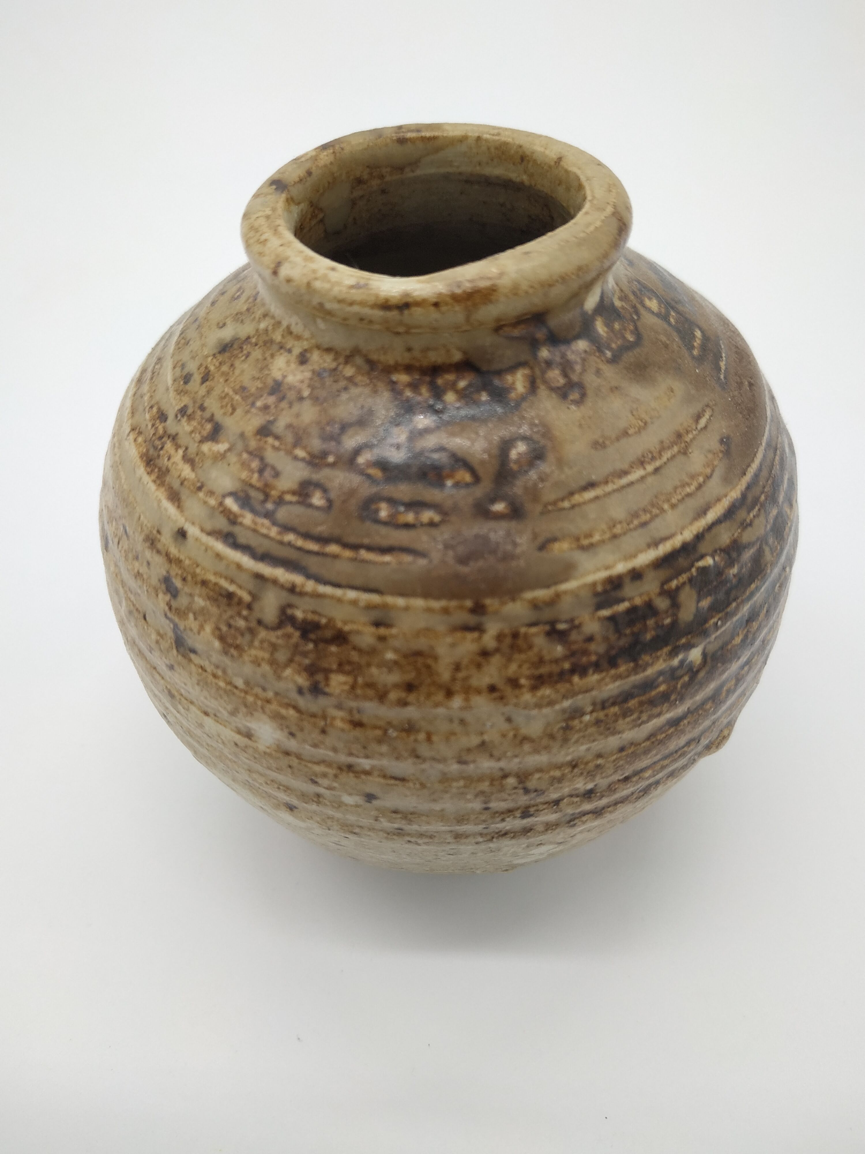 Vase ball in sandstone from Biot signed by Alain Rech