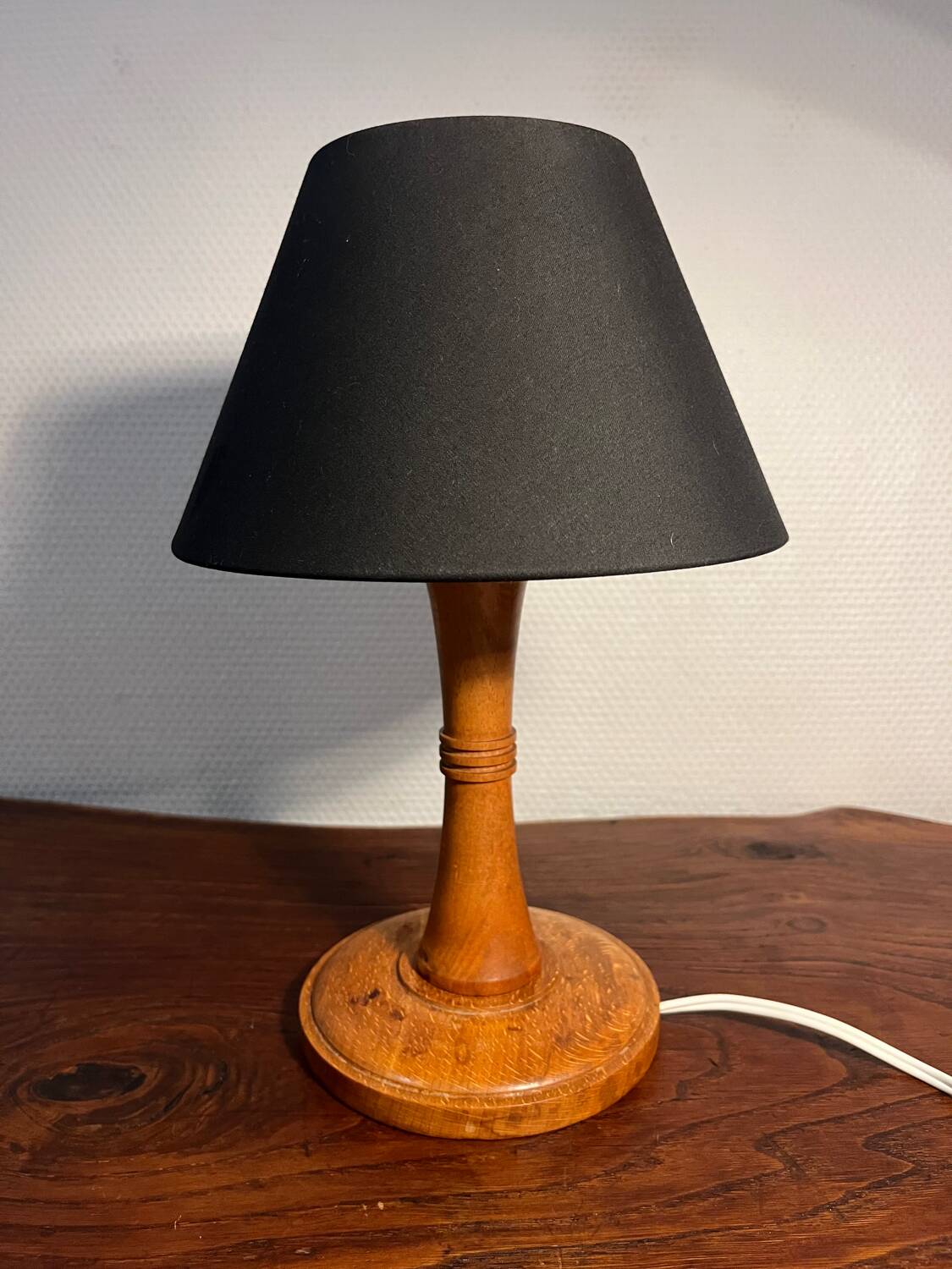 Small wooden table lamp from the 60s