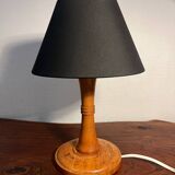 Small wooden table lamp from the 60s