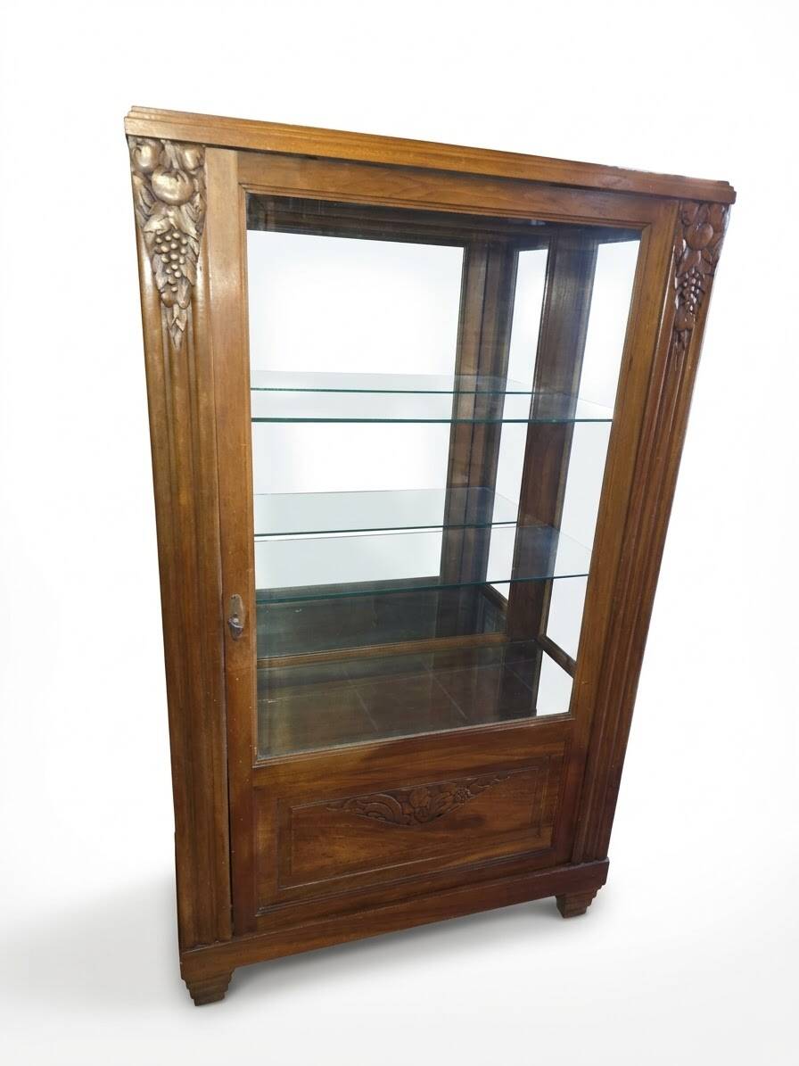 Vitrine art déco en acajou années 1930