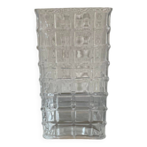 Glass vase with square pattern design