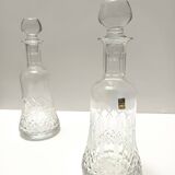 Pair of Transparent Crystal Decanter Bottles by Bleikristall, Germany