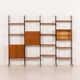 Italian free standing wall unit in teak, 1960s