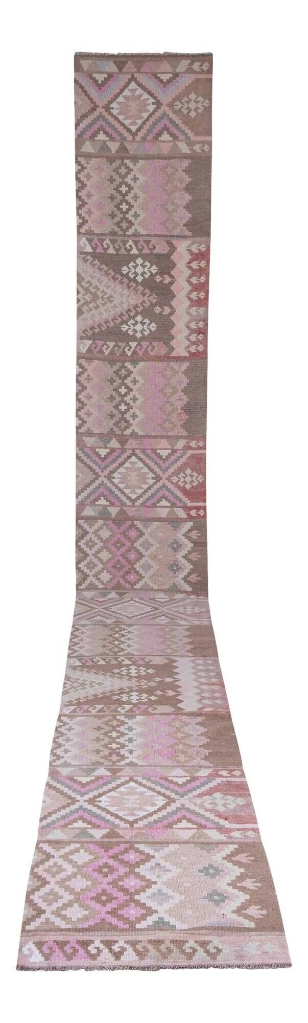 Vintage Turkish hallway rug 79x604 cm