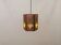 Older hanging lamp, made of metal with yellow prisms.