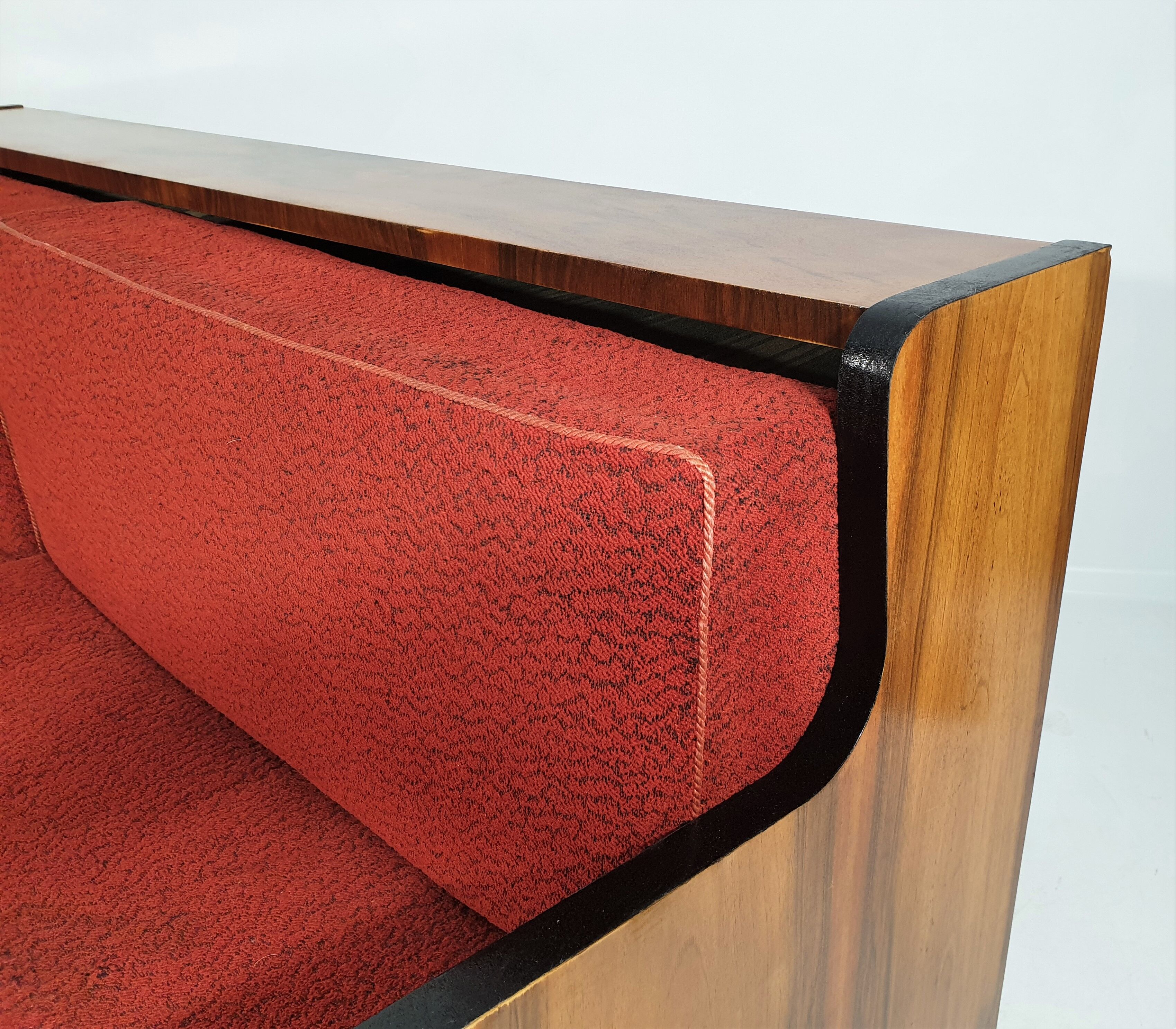 Art deco walnut sofa bed, 1960s