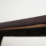 Round mahogany table, Danish design, 1970s, manufactured in Denmark