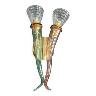 Glass wall light designed by Giuseppe Righetto for Artemide, Italy 1980.