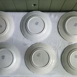 "Regency" - 6 flat plates ironstone St-Amand & Hamage