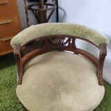 Old green velvet empire chair