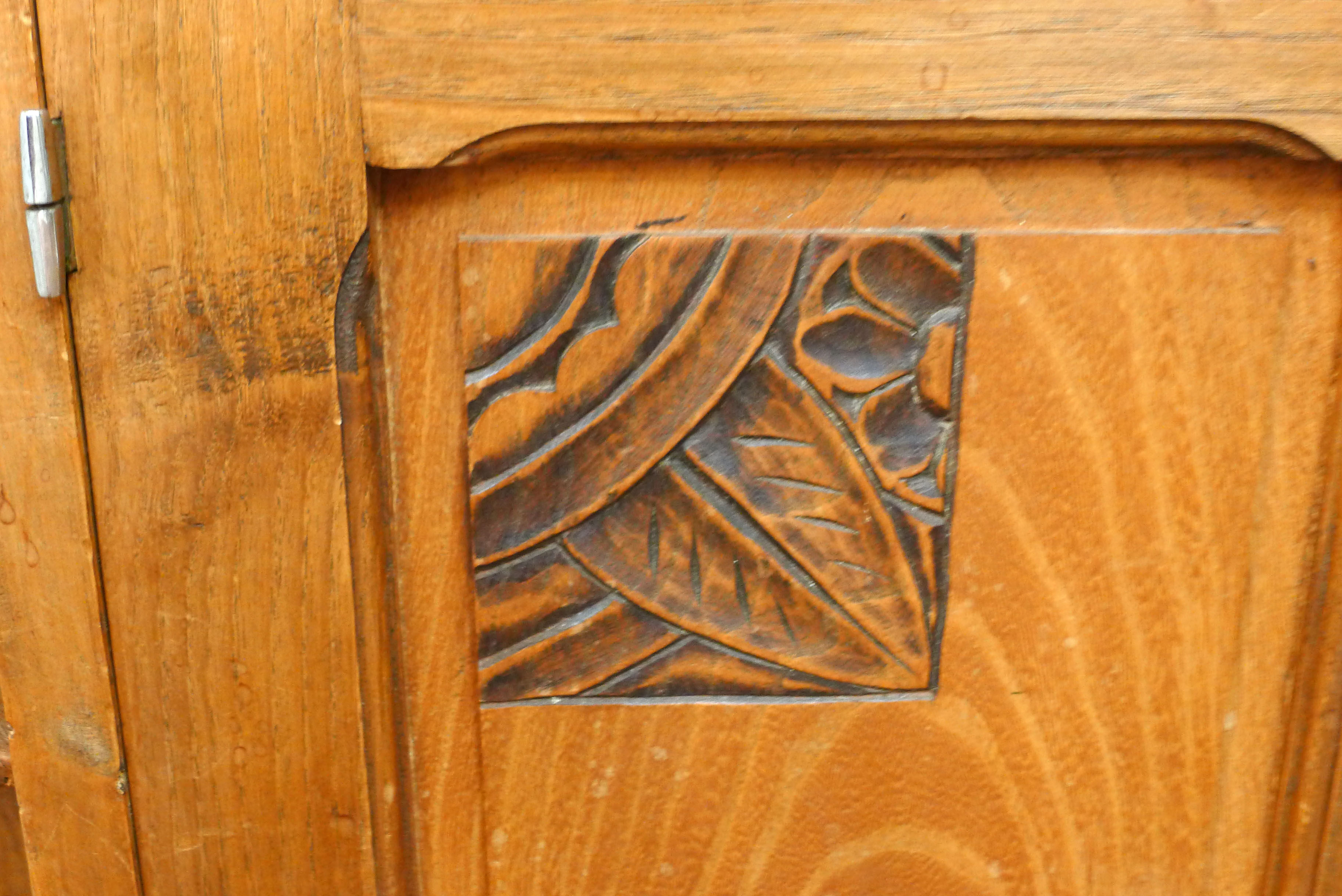 Art Deco cabinet with shelves, wooden
