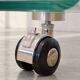Glass coffee table on wheels