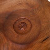 Round artisanal walnut dish