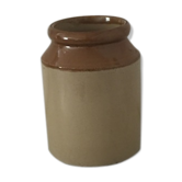 Two-coloured glazed sandstone pot