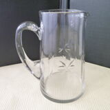 Jug, water decanter or fruit juice in grinded glass