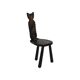 Authentic Spanish Brutalist Chair Tripod Cat Shape Solid Wood