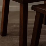 Vintage Brutalist Solid Oak Nesting Tables (Set of 3) – Dutch, 1970s