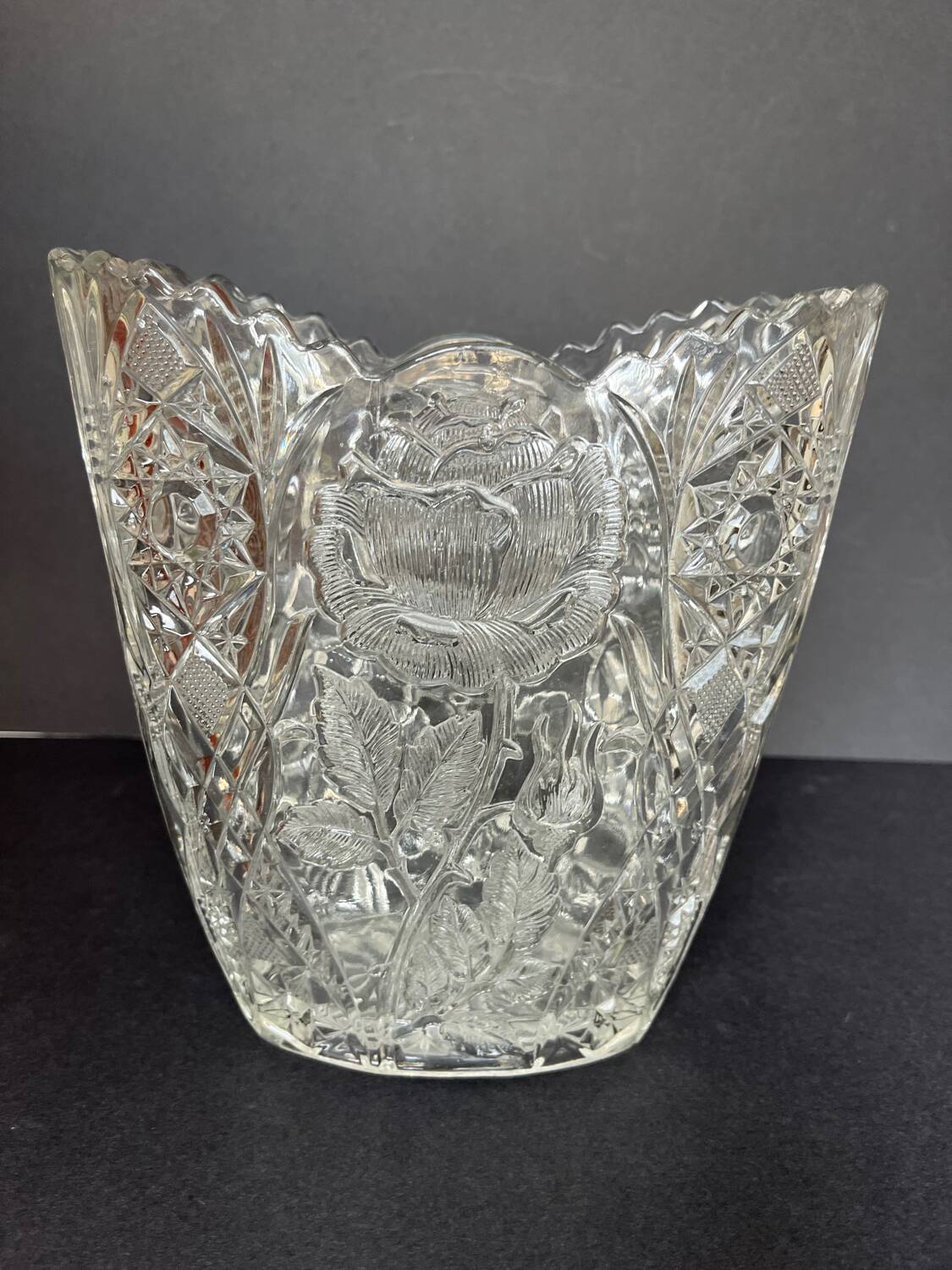 Vintage molded glass vase