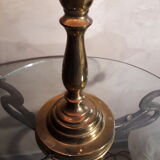 large brass lamp and wood 1970 very elegant 60x35cm
