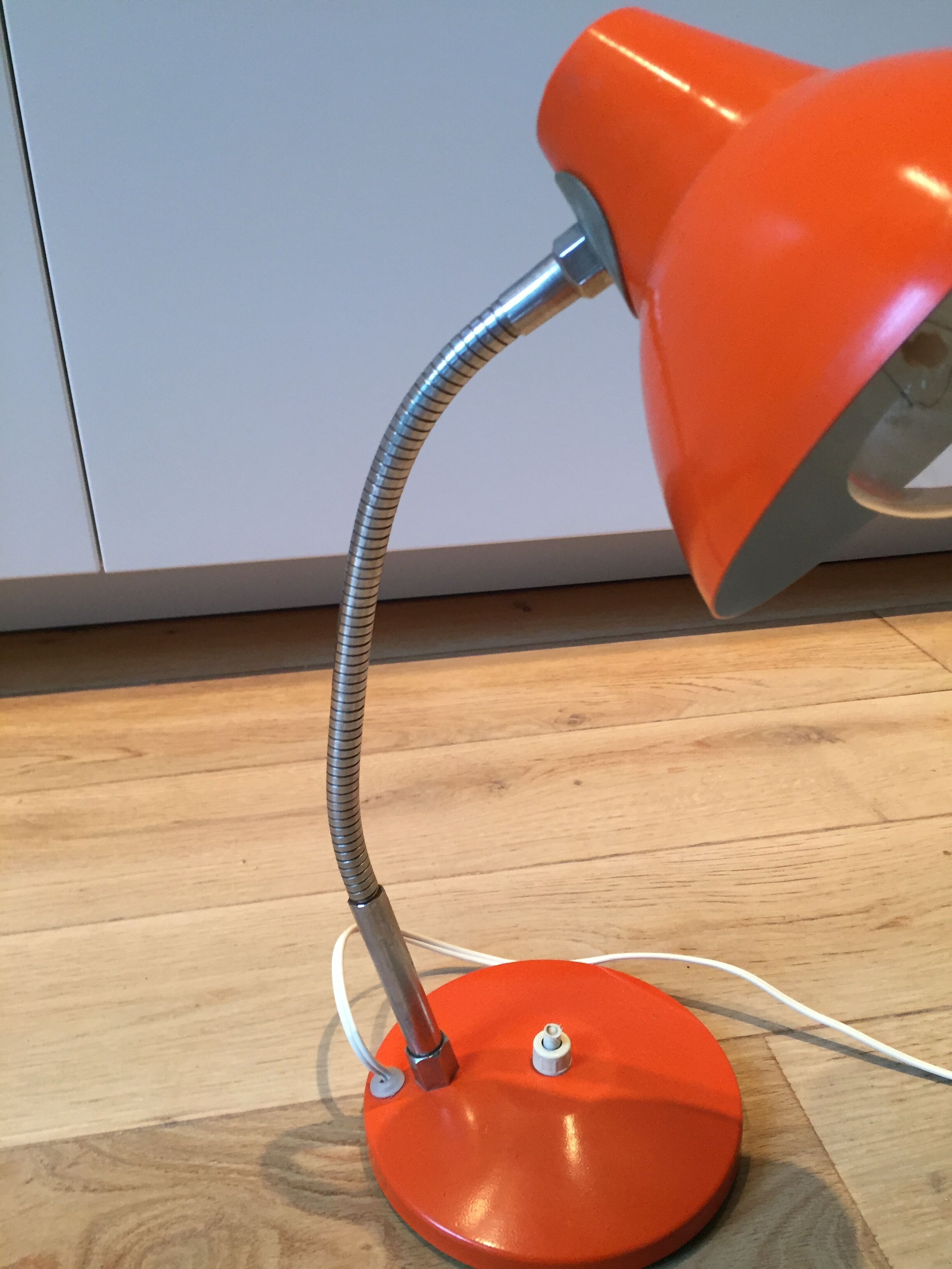 Lamp flexible orange vintage of the 1970s