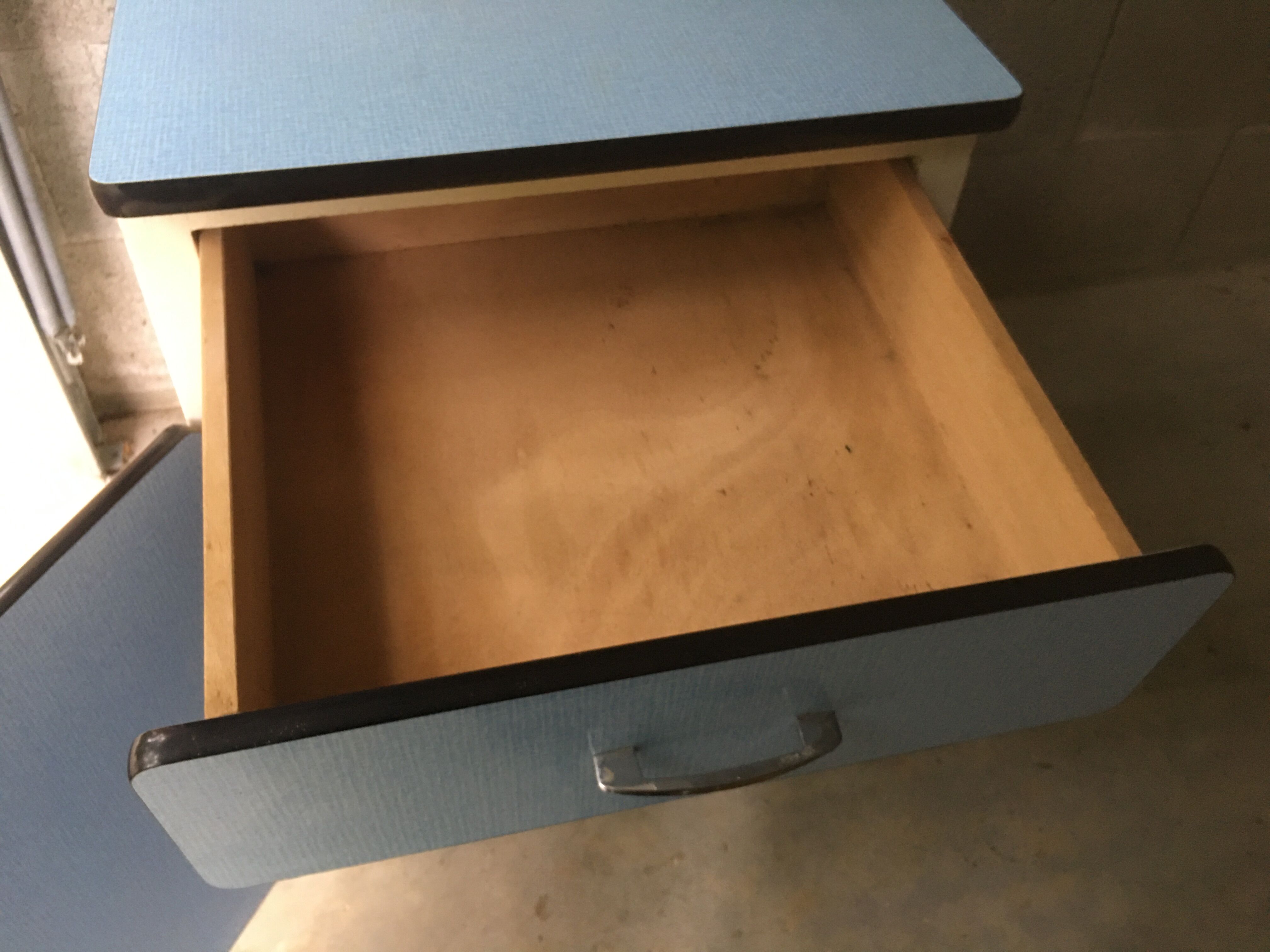 Blue formica kitchen furniture