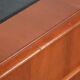 Classic wooden desk in English style with 4 drawers and a blue leather top