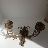 Patinated gilded bronze wall light