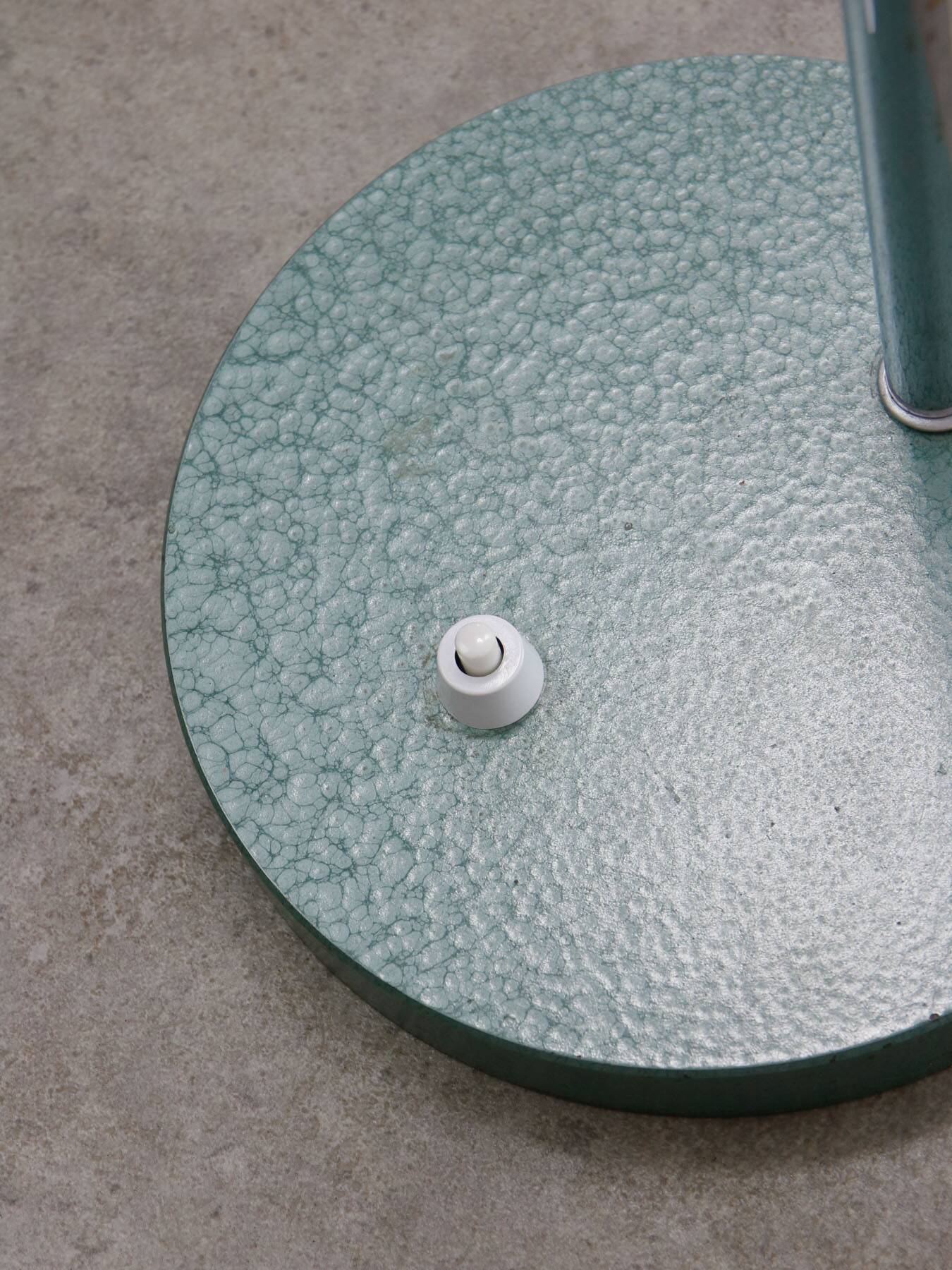 Mid-Century Italian Table Lamp in Blue Metal