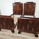 Pair of Art Decò single beds in mahogany and pink maple, 1940
