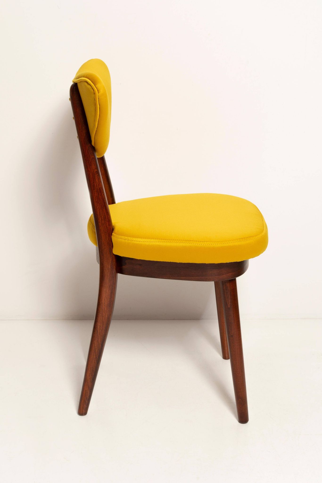 Midcentury Heart Chair in Yellow Satin Dedar Gildo Fabric, Europe, 1960s