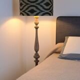 Vintage turned wooden floor lamp
