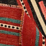 2x13 Green & Red Stair Kilim Runner Rug, 72x387Cm