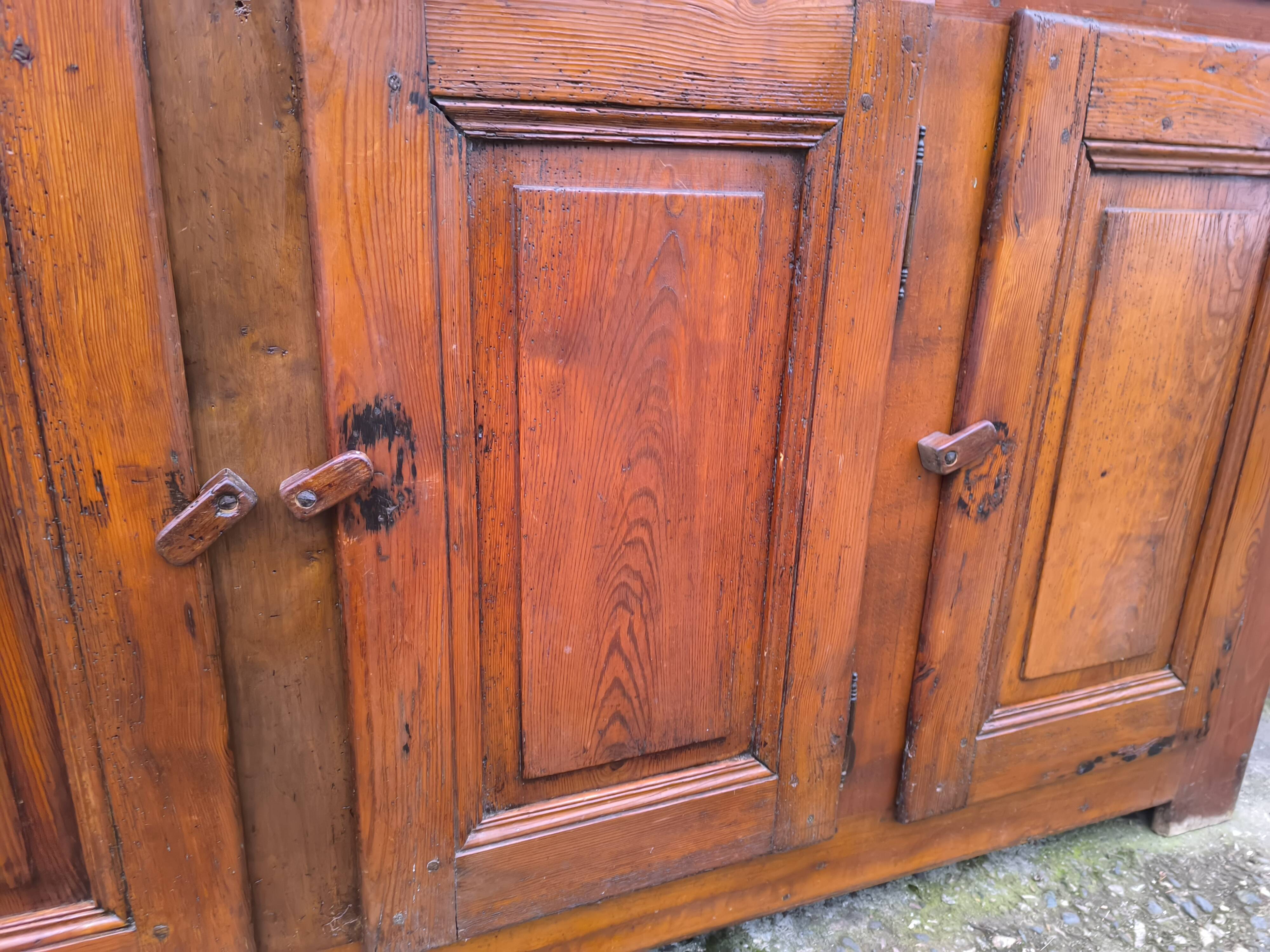 Vintage rustic Parisian sideboard with 3 doors and 3 drawers