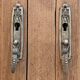 Art deco wardrobe in raw oak with bevelled mirror.