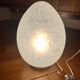 Egg lamp speckled white glass
