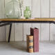 Table basse métal et bois vintage années 60