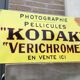 Plaque metal vintage Photo Kodak non emaillée sign